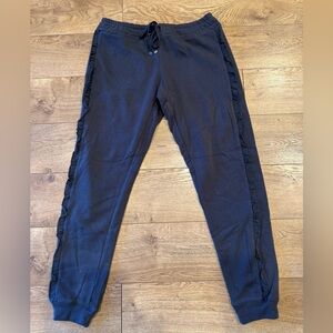 Women’s Make + Model Blue Ruffle Trim Joggers